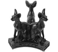 HOOTNEE Creative Resin Egyptian Goddess Bastet Cat Sculpture with Crystal Ball Base Ancient Egyptian Style Decorative Ornament for Desktop Home Office Suitable for Spheres Black