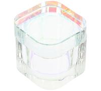 HOOTNEE Crystal Glass Nail Dappen Dish with Lid Portable and Safe Nail Liquid Cup for DIY Manicure at Home for Mixing and Holding