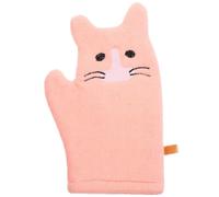 HOOTNEE Cute Pink Cartoon Design Bath Gloves for Children and Babies, 2pcs Set, Comfortable Cotton Material, Lightweight and Easy to Carry, for Bathing and Body Scrubbing