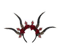 HOOTNEE Dark Realistic Devil Horn Headband Gothic Ox Horn Hair Hoop for Halloween Cosplay Parties and Costume Accessories