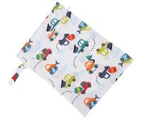 HOOTNEE Diaper Pouch Single Zipper Cartoon Car Pattern Multipurpose Wet Dry Bag for Outdoor Travel Nursery Nappy Organizer Portable Reusable Storage