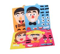 HOOTNEE Early Development Facial Puzzle, Educational DIY Faces Changing Puzzle Game, Red Girl Style Activity for Preschool Learning and Emotion Recognition