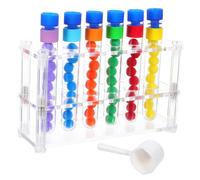 HOOTNEE Early Learning Science Test Tubes with Rack and Beads for Color Matching Counting and Fine Motor Skills Development Educational Sorting for Preschool and Kindergarten