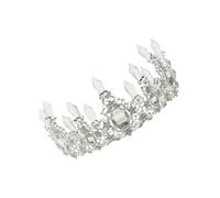 HOOTNEE Elegant Wedding Tiara Crown Cake Topper Crystal Icicles for Birthday Cake Decorations and Royal Coronation Themes