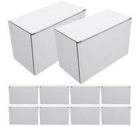 HOOTNEE Express Corrugated Boxes 10Pcs 16X8X10Cm White Multi-Grid Shipping Boxes for Parcel Packaging and Small Business