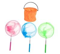 HOOTNEE Extendable Fish Nets for Retractable Poles Outdoor Butterfly and Insect Catching Nets in Orange Pink Blue Green for Nature Exploration and Biology Teaching