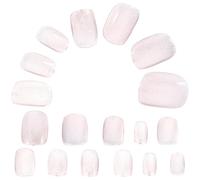 HOOTNEE Fake Nails Tips Press on Nails Glitter Design Decorative Effect Easy to Use Abs Material Pink Color for Women Birthday Dating Manicure Supplies