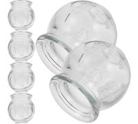 HOOTNEE Glass Cupping Set 6pcs for Face and Neck Therapy with Strong Adsorption and Big Drawing Strength, 2.36X1.89In Massage Cups for Skin Care