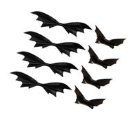 HOOTNEE Hair Clip Practical and Nice-looking 8pcs Gothic Style Bat Wings Made of Artificial Leather Halloween Hair Accessory for Party Use, for Family and Friends