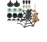 HOOTNEE Halloween Miniature Witch Suit Decorations DIY Craft Dollhouse Accessories for Party Goth Decor