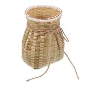 HOOTNEE Handmade Pastoral Style Bamboo Woven Basket for Flower Arrangement and Storage Medium Rustic Storage Container Natural Bamboo Home
