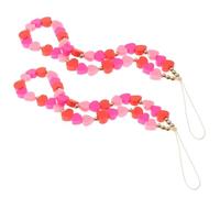 HOOTNEE Heart Beaded Phone Charm Lanyard Polymer Clay 2pcs for Mp3 Camera | Lightweight, Small, Easy Installation, Anti-loss and Theft Support