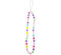 HOOTNEE Heart Design Acrylic Beaded Phone Hanging Chain Anti-lost Mobile Lanyard Lightweight Accessory for Women Daily Use Phone Charm Random Color