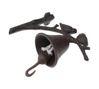 HOOTNEE Iron Door Bell Hand Cranking Bell Rustic Black Bird Shape Solid Iron Structure Easy to Install Outdoor Indoor