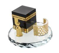 HOOTNEE Islamic Crystal Kaaba Model Showpiece 77x77x48mm Base Miniature Architecture Home Decor Saudi Arabia Souvenir Table Ornament Set of 3