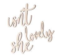 HOOTNEE Isn't She Lovely Wooden Sign Nursery Wall Art Wooden Wall Decor Daisy Nursery Decorative Sticker Baby Girl Bedroom Plaque