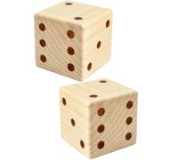 HOOTNEE Large 7Cm Wooden Dice 2Pcs Set with Rounded Corners for ’S Educational Board Games and Party Play, Smooth Natural Wood Material Yard Dice Game Accessories