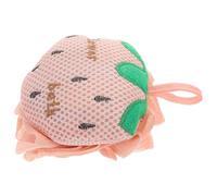 HOOTNEE Large Strawberry Shaped Bath Sponge Loofah with Comfortable Bubble Foam, Polyester and Cotton Material, Individually Wrapped for Shower and Bubble Bath Use, Cute Korean Style Body