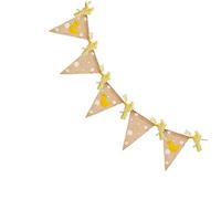 HOOTNEE Little Yellow Duck Pulls The Flag Linen Banner for Kindergarten Party Garland Party Banner Kindergarten Bunting