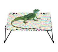 HOOTNEE Lizard Hammock Bearded Dragon Hammock Cotton Sleeping Bed with Iron Frame Multi-Purpose Space Saving Pet Accessory for Reptile Sleeping and Playing