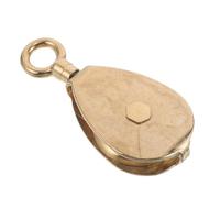 HOOTNEE Marine Brass Flag Pole Pulley Block for Rope and Boat Use 50mm | Single Pulley Hardware, Golden Finish, Corrosion Resistant Brass, for Sailboat Rope and Flagpole Applications