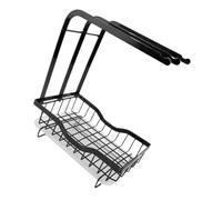 HOOTNEE Metal Kitchen Sink Organizer Black Sponge Draining Rack with Quick Drying and Long Servicing Life, Dishcloth Holder Suitable for Sink Storage and Cloth Drying