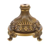 HOOTNEE Metal Pedestal Display Stand for Fruit Tray and Snack Bowls, Zinc Alloy Scratchproof Base with Rustic Unique Pattern Design, for Coffee Table and Dining Room Tables