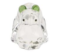HOOTNEE Mini Crystal Hippo Figurine Green Handmade Glass Animal Ornament Small Hippopotamus Statue for Bedroom Living Room Desk Decoration