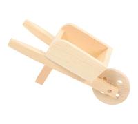 HOOTNEE Miniature Wooden Wheelbarrow Model for Dollhouse, Natural Color Simulation Cart, Micro Landscape Farm Wheelbarrow Prop for Garden and Home Decor