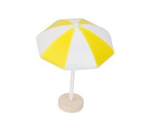 HOOTNEE Miniature Yellow Beach Sun Umbrella Landscape Bonsai Decor Portable Fairy Garden Moss Micro Landscape Ornament for Small Gardens and Terrariums