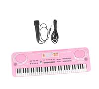 HOOTNEE Multi-functional Electronic Piano Keyboard with Microphone for Pink Musical Learning Plaything Enhancing Finger Flexibility and Hand-eye Coordination Safe Educational