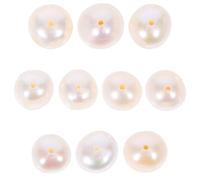 HOOTNEE Natural Freshwater Beads White Round Loose 10pcs with Holes Sturdy and Versatile for Jewelry Making for Suitable for Necklace and Bracelet Crafting