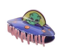HOOTNEE Novelty Claw Clips Spaceship Shaped Hair Catch Barrette Plastic Small Hair Clip Assorted Color Lightweight Secure Hold Cartoon Design for Parties and Daily Life