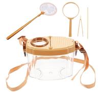 HOOTNEE Outdoor Bug Catching Net and Observation Box Set with Telescopic Net and Magnifier Lid Insect Cage Kit for Exploring Insects Flowers and Nature Exploration for Boys