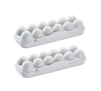 HOOTNEE Plastic Egg Storage Box Preventing Egg Breakage and Saving Space 2pcs Stackable Design with 12-grids and Strong Lid Cover for Home Use the Farm