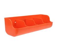 HOOTNEE Plastic Pig Feeding Trough and Ensures Break with Four Compartments, Orange Pp Material Wall-mounted Design Prevents Food Spillage Livestock Feeder for Piglets
