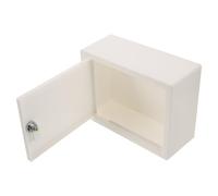 HOOTNEE Plastic Storage Box with Lock and 2 Keys, White Small Secure Organizer for Documents and Cash, Sturdy Lidded Container for Home Office Dorm Storage