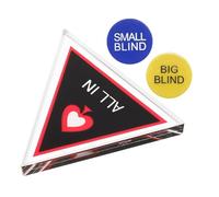 HOOTNEE Poker Accessories Set Dual-Layer Playing Cards, Red Heart IN Dealer Chip, Blue Small Blind Yellow Big Blind Buttons for Texas Hold'em Poker Night Party Supplies