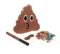 HOOTNEE Poop Pinata with Eye Mask and Confetti Stick, Paper Material Interactive Game for Kids and Adults, Coffee Colour, Unique Humorous Design Party Decoration for Birthday Celebration Random Color