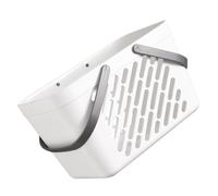 HOOTNEE Portable Easy to Take and Move, Facilitates Drainage White Pp Hollow Storage Basket with Handle for Bathroom and Outdoor Activities for Travel and Shower Use