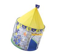 HOOTNEE Portable Playhouse Tent with Knight Castle Design Water-resistant Material Easy Installation Spacious Indoor Outdoor Game Yurt for Boys and Creative Imaginative Fun Yellow