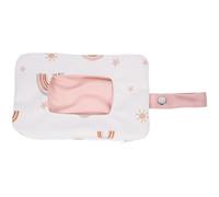 HOOTNEE Portable Polyester-Cotton Material Baby Wipes Container Bag with Hanging Loop Wet Tissue Holder Cartoon Design Versatile and Reusable for Travel and Stroller Use for Baby