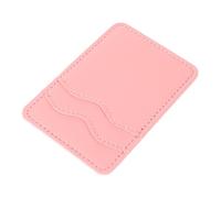 HOOTNEE PU Leather Phone Card Holder Adhesive Wallet Pocket for Credit Business Id Cards Compatible with Multiple Models Strong Self Stick Backing Wireless Charging Friendly Pink