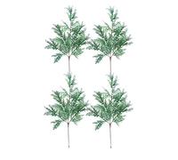 HOOTNEE Realistic Artificial Cypress Leaves Short Branches 6 Pack Fake Flower Greenery for Wedding Party Decoration
