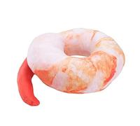 HOOTNEE Realistic Shrimp Plush 40cm Simulation Prawn Neck Pillow Cute Shrimp Stuffed Animal Doll Throw Pillow Cushion U Shaped for Home Decor