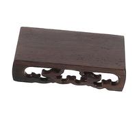 HOOTNEE Rectangular Wooden Display Stand Pedestal for Small Vases and Flowerpots, Rustic Coffee- Wood Craft Base for Reliable Holding of Handicrafts in Home or Room Space