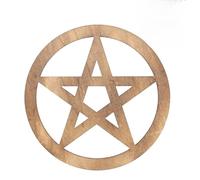 HOOTNEE Retro Style Wooden Pentacle Altar Ornament for Religious Ceremonies, Coffee Colour, Purifies The Mind and Stabilizes Spiritual World, for Home Rituals and Practicing Yoga