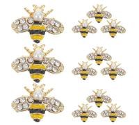 HOOTNEE Rhinestone Nail Charms Bee Shape 12pcs Alloy Decorations for Creative DIY Nail Art Use in Salons