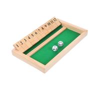 HOOTNEE Shut The Box Dice Game Wooden Board for Family and Adults Strategic Math Game with Dice Enhances Problem Solving and Mental Growth for Classroom Pub and Home