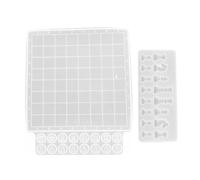 HOOTNEE Silicone Chess Board and Chess Piece Casting Mold Set for Resin Epoxy DIY Craft, Black and White Checkerboard Design, Non-Toxic Silicone Mold for Arts and Crafts